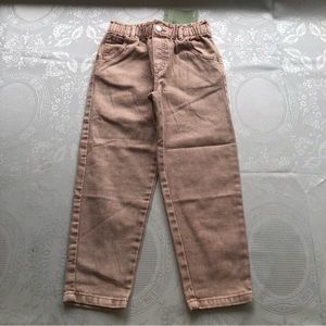 H&M Relaxed Coupe Light Pink Denim Jeans Pants Girls Size 6 NWT Elastic Waist
